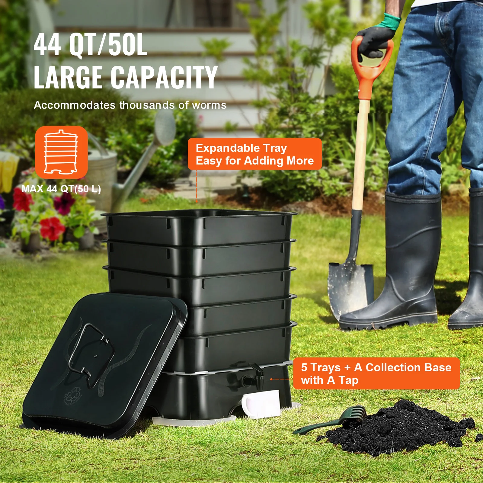 Kompostownik robakowy z 5 tack – Composting Kit Indoor recenzja i cena